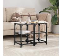 vidaXL Tavolini con Piano in Vetro Trasparente 2 pz 30x30x45cm Acciaio