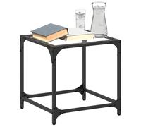 vidaXL Tavolini con Piano in Vetro Trasparente 2 pz 40x40x40cm Acciaio