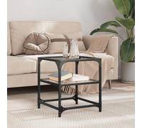 vidaXL Tavolini con Piano in Vetro Trasparente 2 pz 40x40x45cm Acciaio