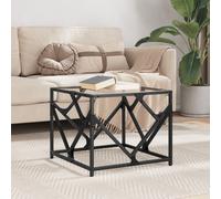 vidaXL Tavolini con Piano in Vetro Trasparente 2 pz 50x50x41cm Acciaio