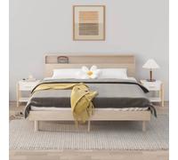 vidaXL Tavolini da Letto 2pz Bianchi 42x38x45 cm in Legno Multistrato