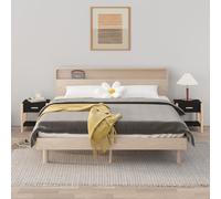 vidaXL Tavolini da Letto 2pz Nero 42x38x45 cm in Legno Multistrato