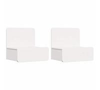 vidaXL Tavolini da Notte Bianchi in Pino Massello - Design Tradizionale - 44x32.5x40 cm - Set da 2 - Montati a Muro - con Superficie in Legno Testurizzato - Perfetti per Camere da Letto Piccole - INC