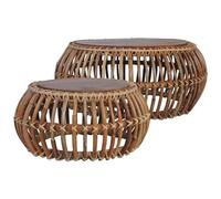 VIDAXL - Tavolini da Salotto 2 pz in Rattan Naturale
