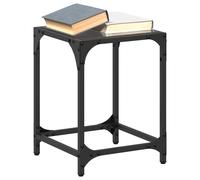 vidaXL Tavolini da Salotto con Piano Vetro Nero 2pz 30x30x40cm Acciaio