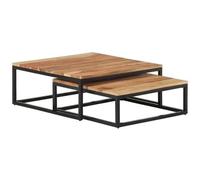 vidaXL Tavolini da Salotto Impilabili 2 pz Legno Massello di Acacia