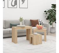 vidaXL Tavolini da Salotto Impilabili 3 pz Rovere Sonoma in Truciolato