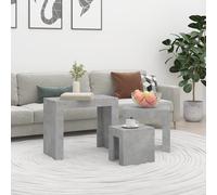 vidaXL Tavolini da Salotto Impilabili 3pz Grigio Cemento in Truciolato