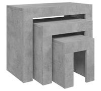 vidaXL Tavolini da Salotto Impilabili 3pz Grigio Cemento in Truciolato