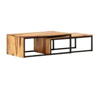 vidaXL Tavolini Impilabili 2 pz in Legno Massello di Sheesham