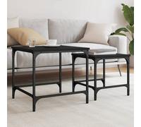 vidaXL Tavolini Impilabili 2 pz Neri in Legno Multistrato