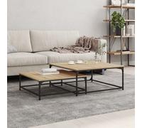 vidaXL Tavolini Impilabili 2 pz Rovere Sonoma in Legno Multistrato