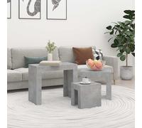 vidaXL Tavolini da Salotto Impilabili 3pz Grigio Cemento in Truciolato
