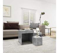 VIDAXL - Tavolini Impilabili 3 Pz Grigio Cemento In Truciolato