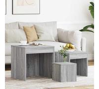 vidaXL Tavolini Impilabili 3 pz Grigio Sonoma in Legno Multistrato