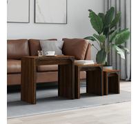 vidaXL Tavolini Impilabili 3 pz Rovere Marrone in Legno Multistrato