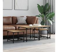 vidaXL Tavolini Impilabili 3 pz Rovere Sonoma in Legno Multistrato