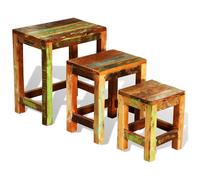 vidaXL Tavolini Impilabili Set 3 pz in Legno Vintage di Recupero
