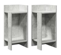 vidaXL Tavolini Laterali 2 pz con Ripiano Grigio Cemento 25,5x27x60 cm