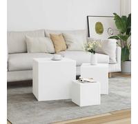 vidaXL Tavolini laterali 3 pz bianchi in legno ingegnerizzato