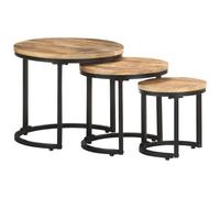 VIDAXL - Tavolini Laterali 3 Pz In Legno Di Mango Grezzo