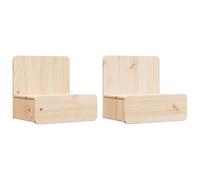 vidaXL Tavolini Notturni in Legno di Pino Massello - Set di 2 - 44 x 32.5 x 40 cm - Colore Marrone - Stile Tradizionale - Ideali per Spazi Piccoli - con Spazio di Stoccaggio - Finitura a Grana Testu