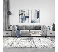 AX 2 Tavolini Salotto 50x50x40cm Cassetto Gambe Soggiorno Grigio Legno 0K 829421