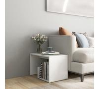 vidaXL Tavolino Bianco 59x36x38 cm in Legno Multistrato