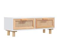 vidaXL Tavolino Bianco 80x40x30cm Legno Multistrato e Massello di Pino