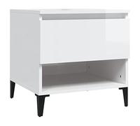 vidaXL Tavolino Bianco lucido in legno multistrato 50x46x50 cm