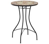 vidaXL Tavolino Bistrot con Mosaico Terracotta e Bianco Ceramica, Tavolo a Mosaico, Tavolo da Esterno, Tavolo da Balcone, Tavolo da bistrò