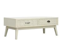 VIDAXL - Tavolino Caff 2 Cassetti Intagliati Grigio 110x50x40cm Legno