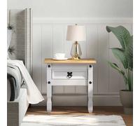 vidaXL Tavolino con cassetto Bianco 50 x 50 x 50 cm Pino massello