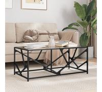 vidaXL Tavolino con Piano in Vetro Nero 98,5x50x41 cm Acciaio