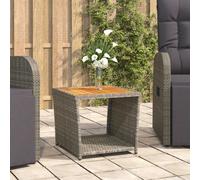 vidaXL Tavolino con Piano Legno Grigio Polyrattan e Massello Acacia