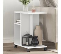 vidaXL Tavolino con ruote bianco 50x30x55 cm in legno multistrato