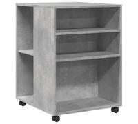 vidaXL Tavolino con Ruote Grigio Cemento 55x60x78 cm in Truciolato