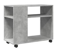 vidaXL Tavolino con Ruote Grigio Cemento 70x35x60 cm in Truciolato, tavolino su Ruote, tavolino portaoggetti, tavolino per Camera da Letto