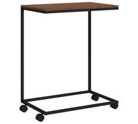 vidaXL Tavolino con Ruote Nero 55x35x70 cm in Legno Multistrato