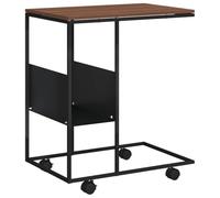 vidaXL Tavolino con Ruote Nero 55x36x63,5 cm in Legno Multistrato