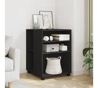 vidaXL Tavolino con Ruote Nero 55x60x78 cm in Truciolato