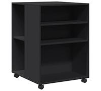 vidaXL Tavolino con Ruote Nero 55x60x78 cm in Truciolato