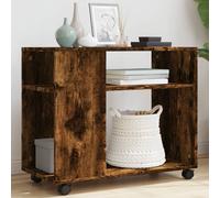 vidaXL Tavolino con Ruote Rovere Fumo 70x35x60 cm in Truciolato, tavolino su Ruote, tavolino portaoggetti, tavolino per Camera da Letto