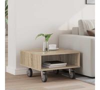 vidaXL Tavolino con Ruote Rovere Sonoma 50,5 x 50 x 30 cm