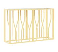 vidaXL Tavolino Consolle 110x30x70 cm in Acciaio Inox e Vetro