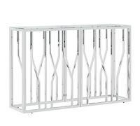 vidaXL Tavolino Consolle 110x30x70 cm in Acciaio Inox e Vetro