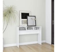 vidaXL Tavolino Consolle Bianco 105x30x80 cm in Legno Multistrato