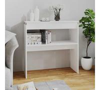 vidaXL Tavolino Consolle Bianco 80x30x80 cm in Legno Multistrato
