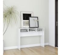 vidaXL Tavolino Consolle Bianco Lucido 105x30x80 cm Legno Multistrato