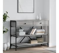 vidaXL Tavolino Consolle Cassetti e Ripiani Grigio Sonoma Multistrato